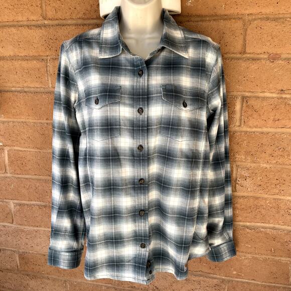 Carhartt Flannel Plaid Button Down Shirt Womens M 8/10 Western Workwear USA - Picture 1 of 12